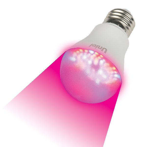 Лампа LED Е27 Груша 220В     9Вт Розовый спектр D60х110мм Прозрачная колба 220º 850Лм ФИТО Uniel