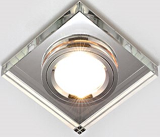Светильник Точечный ДекорСтекло MR16+LED 1х50Вт GU5.3  Серебро 90х90х20мм  IP20 D0001L LBT