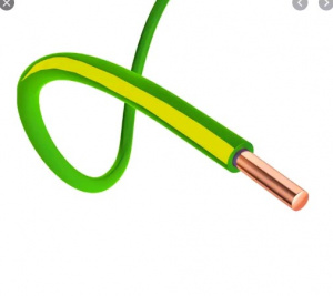 Провод ПуВ Медь 1х 6 Круглый Однопроволочный Желто-зеленый