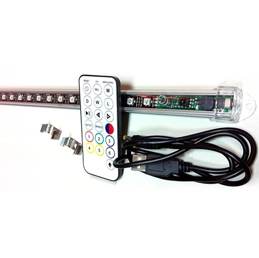 Комплект цветомузыки Plasma T1 прозрачная (контроллер+0,5 м.ленты WS2812 в профиле с прозрачным расс