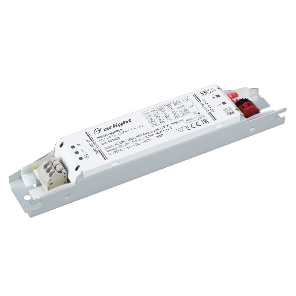 Блок питания ARJ-LG-60-LINEAR-PFC-HV (60W, 40-220V, 0.2-0.35A) (Arlight, IP20 Металл, 5 лет)