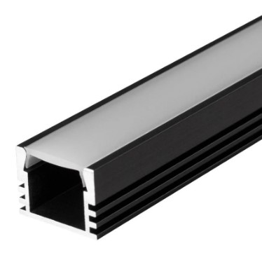 Профиль Накладной Алюм. С рассеиват. Комплект Заглушки 16х12х2000мм Черный Energy