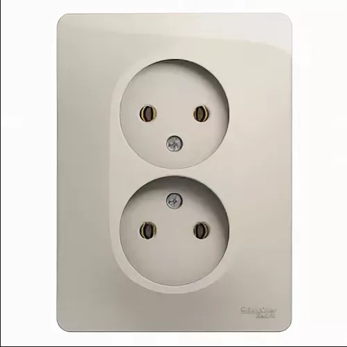 Розетка Встраив Двойная Без Заземления Молочный IP20 10А 250В GLOSSA Schneider Electric