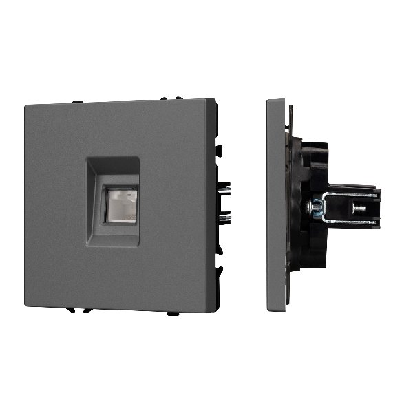 Механизм телефонной розетки SCT-NOBE-MTL1-SFPL-GR (RJ-11, 4C) (Arlight, Серый базальт)