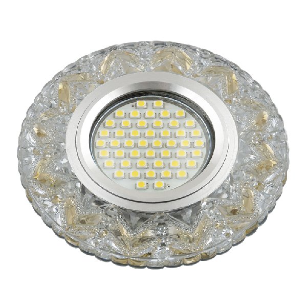 Светильник Точечный ДекорСтекло MR16+LED GU5.3 Прозрачный-желтый D95х20мм Luciole L146 Fametto