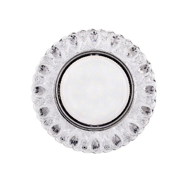 Светильник Точечный ДекорСтекло GX53+LED Прозрачный D130х40мм  IP20 KG5339L LBT