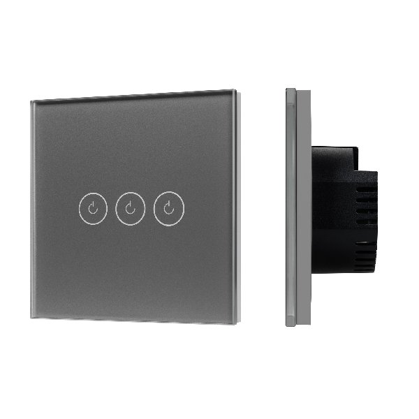 Выключатель сенсорный SWT-OMALI-S03-ZB-GR (250V, 10A, Zigbee) (Arlight, Стекло)