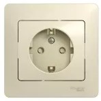 Розетка Встраив Одинарная c Заземлением+Шторы Бежевый IP20 16А 250В GLOSSA Schneider Electric