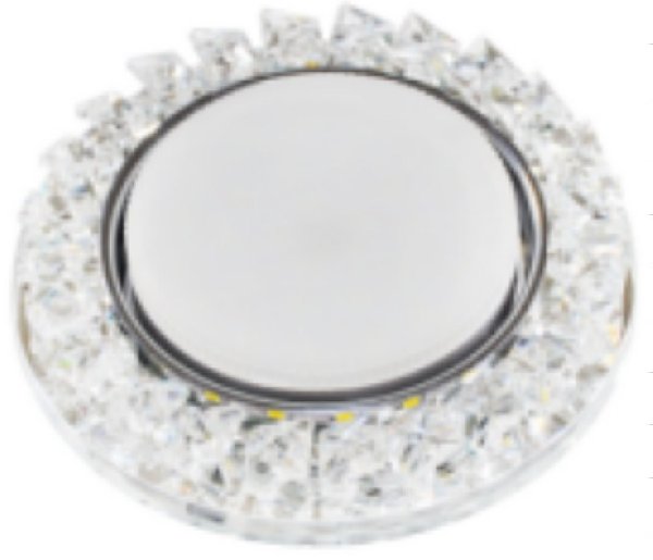 Светильник Точечный ДекорСтекло GX53+LED Прозрачный D125х45мм  IP20 GX5337L LBT