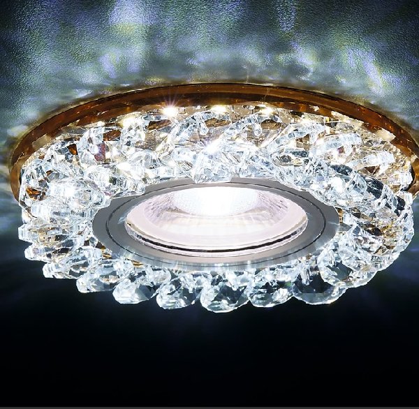 Светильник Точечный ДекорСтекло MR16+LED 1х50Вт GU5.3 Хром-Коричневый D95x25мм S257 IP20 Ambrella