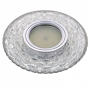 Светильник Точечный ДекорСтекло MR16+LED 1х50Вт GU5.3  Прозрачный 115х115х25мм  IP20 K1119L LBT