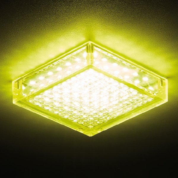 Светильник Точечный ДекорСтекло LED 1х  5Вт 4200K  Золото 85х85х20мм 170º  450Лм IP20 S150 Ambrella