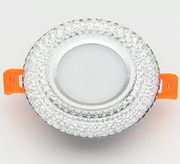 Светильник Точечный ДекорСтекло LED 3Вт + 5Вт Синий/4000К Прозрачный D95х25мм  IP20 K1105L LBT