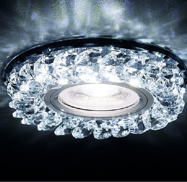 Светильник Точечный ДекорСтекло MR16+LED 1х50Вт GU5.3 Хром-Тонированный D95x25мм S257 IP20 Ambrella