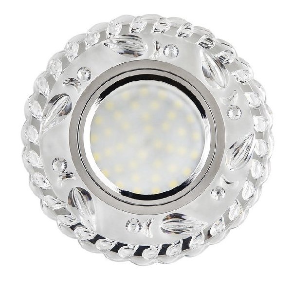 Светильник Точечный ДекорСтекло MR16+LED 1х50Вт GU5.3  Прозрачный D100х25мм  IP20 K1621L LBT