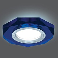 Светильник Точечный ДекорСтекло MR16+LED4100К 1х50Вт GU5.3 Синий D90х25мм IP20 BL055 Gauss