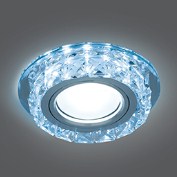 Светильник Точечный ДекорСтекло MR16+LED4100К 1х50Вт GU5.3 Прозрачный D95х35мм IP20 BL040 Gauss