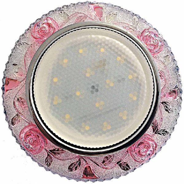 Светильник Точечный ДекорСтекло GX53+LED Розовый D125х38мм PROVENCE Спутник
