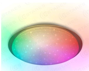 Светильник Накладной Круг LED 1х60Вт 3000К-6500К/RGB 4900Лм Белый Радио Пульт IP44 SATURN MAYSUN