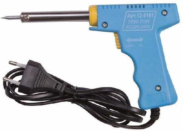 Паяльник-пистолет с нихромовым нагревателем Импульсный 220В 30-60Вт ZD-60 Медное жало STANdart luxe 