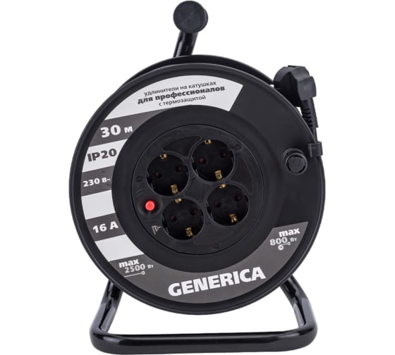 Удлинитель На катушке 4x30м С Заземлением  16А ПВС 3х1,5 УК30 Generica IEK