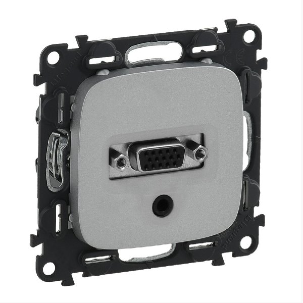 Розетка HD15+гнездо Jack 3.5мм В Рамку Одинарная Алюминий IP20 ALLURE Legrand