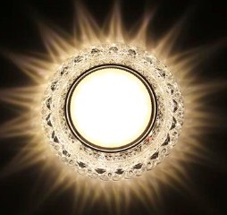 Светильник Точечный ДекорСтекло GX53+LED Прозрачный D133х40мм  IP20 KG5328L LBT