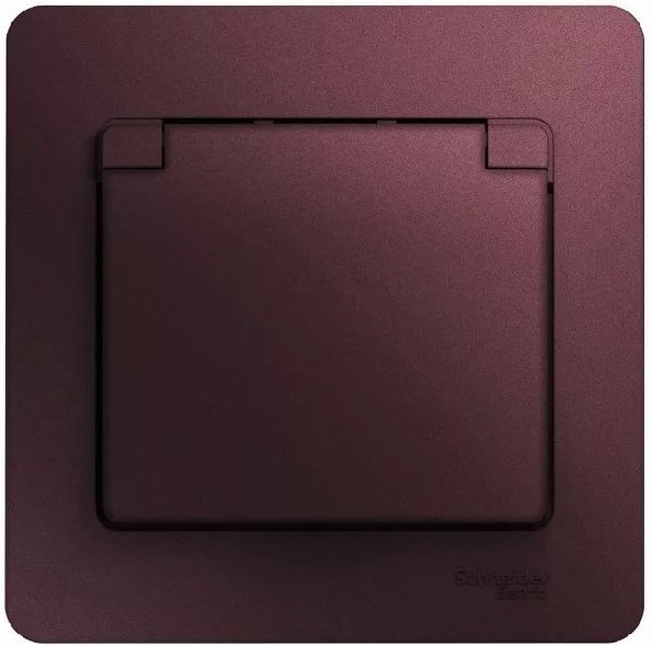 Розетка В Рамку Одинарная c Заземлением+Шторки+Крышка Баклажановый IP20   GLOSSA Schneider Electric