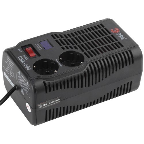 Стабилизатор  1-фаз. Бытовой 600ВА РЕЛ. Uвх=160-260В. Uвых=220±8% 195х115х90 СНК-600 ЭРА  (8/240)