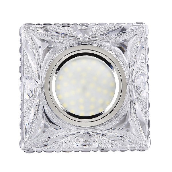 Светильник Точечный ДекорСтекло MR16+LED 1х50Вт GU5.3  Прозрачный 95х95х25мм  IP20 K1206L LBT