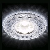Светильник Точечный ДекорСтекло MR16+LED 1х50Вт GU5.3 Хром-Прозрачный 100x100x12мм IP20 Ambrella