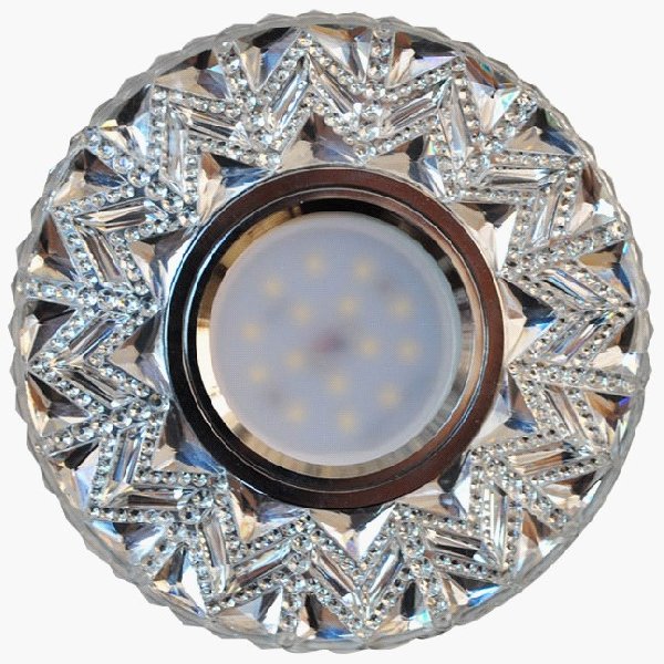 Светильник Точечный ДекорСтекло MR16+LED 1х50Вт GU5.3  Прозрачный 95х95х25мм  IP20 K1118L LBT