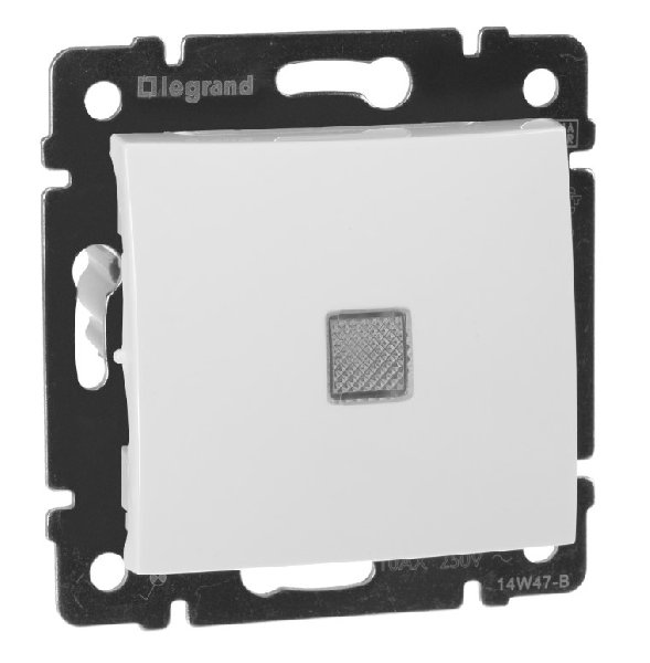 Переключатель В Рамку Одноклавишный С Подсветкой Белый IP20 10А 250В VALENA Legrand