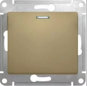 Выключатель В Рамку Одноклавишный С Подсветкой Титан IP20 10А 250В GLOSSA SE