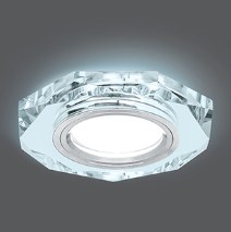Светильник Точечный ДекорСтекло MR16+LED4100К 1х50Вт GU5.3 Прозрачный D90х25мм IP20 BL054 Gauss