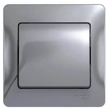 Выключатель Встраив Одноклавишный Без Подсветки Алюминий IP20 10А 250В GLOSSA SE