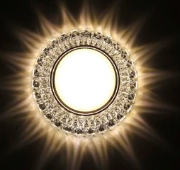 Светильник Точечный ДекорСтекло GX53+LED Прозрачный D133х40мм  IP20 KG5331L LBT
