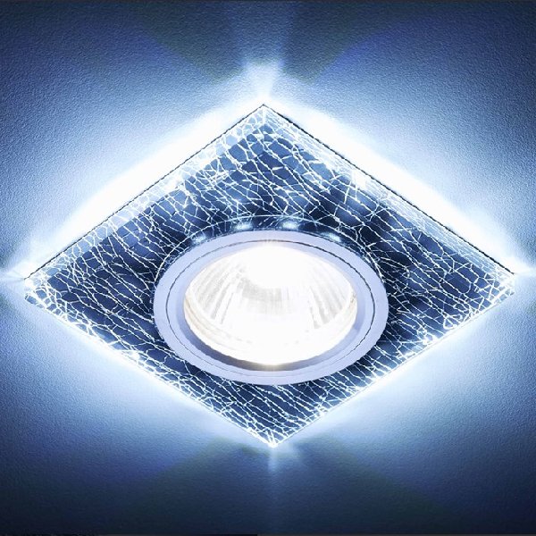 Светильник Точечный Врезной MR16+LED 1х50Вт GU5.3  Черный-Серебро 90х90x20мм IP20 S227 Ambrella