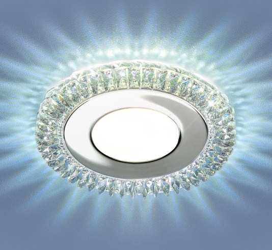 Светильник Точечный ДекорСтекло LED4000К 1х8Вт 4000К Серебро D106х15 9908 ES