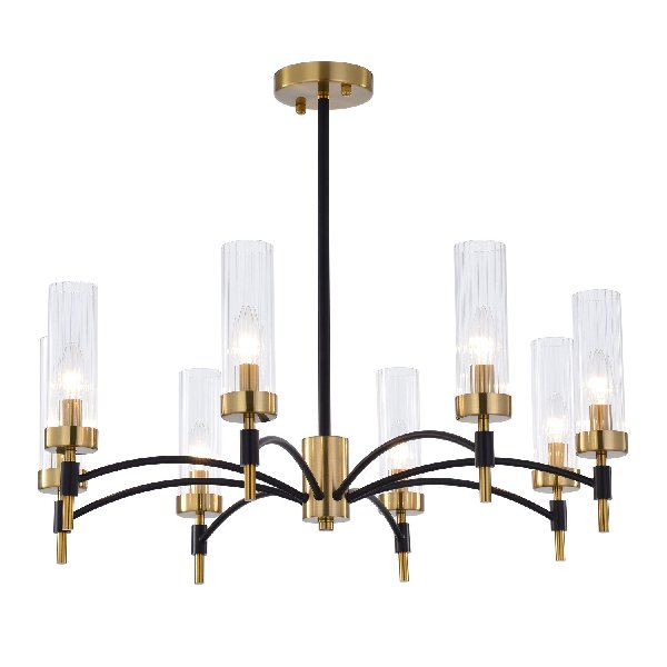 Люстра Потолочная На Штанге 8х40Вт Е14 Черный+Бронза 769х769х615мм IP20 ЭкономСвет