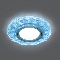 Светильник Точечный ДекорСтекло MR16+LED4100К 1х50Вт GU5.3 Белый-Хром D95х25мм IP20 BL067 Gauss