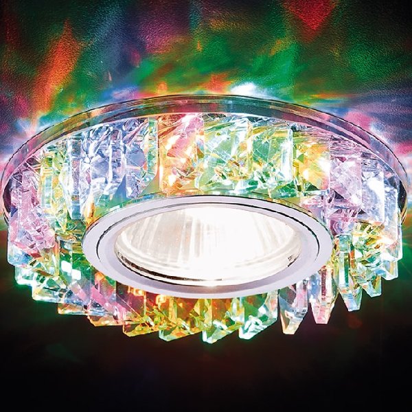 Светильник Точечный ДекорСтекло MR16+LED 1х50Вт GU5.3 Хром-Мульти D100x20мм S255 IP20 Ambrella