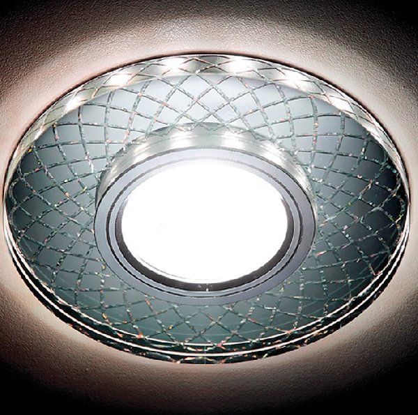 Светильник Точечный ДекорСтекло MR16+LED 1х50Вт GU5.3  Хром-Прозрачный D110х25мм  IP20 S173 Ambrella