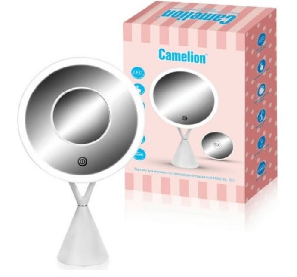Зеркало настольное c LED подсветкой Белый 210x340x88 с Сенсор выкл Второе zoom на магните Camelion