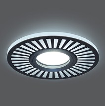 Светильник Точечный ДекорСтекло MR16+LED4000К 1х50Вт GU5.3 Черный D120х25мм IP20 BL135 Gauss