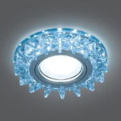 Светильник Точечный ДекорСтекло MR16+LED4100К 1х50Вт GU5.3 Прозрачный D95х35мм IP20 BL038 Gauss