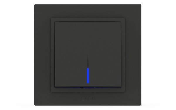 Выключатель В Рамку Одноклавишный С Подсветкой Дымчатый IP20 10А 250В Zena Vega El-BI
