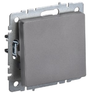 Переключатель В Рамку Одноклавишный Без Подсветки Сталь IP20 10А 250В IEK