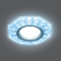 Светильник Точечный ДекорСтекло MR16+LED4100К 1х50Вт GU5.3 Белый-Хром D90х25мм IP20 BL066 Gauss