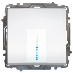 Выключатель В Рамку Одноклавишный С Подсветкой Белый IP20 10А 250В Zena  Vega EL-BI